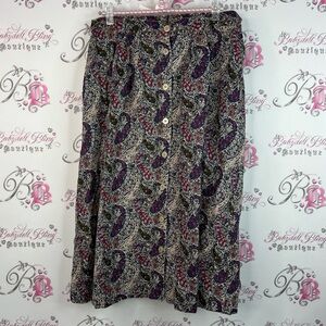 Tilley endurables skirt vintage floral Chic Paisley A-Line Skirt in Multicolor
